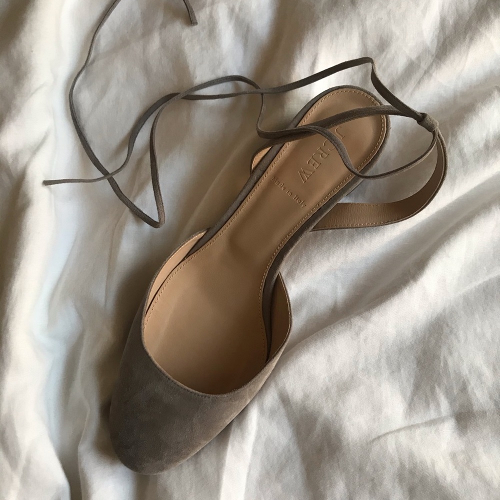 Faint lavender Jcrew lace-up heels